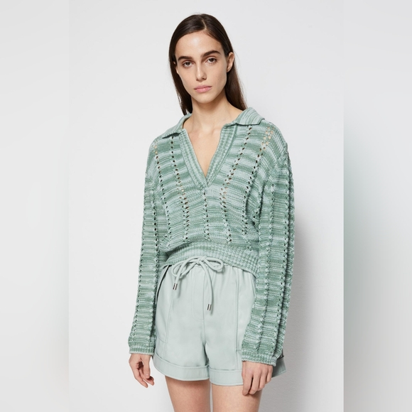 6. NWT JONATHAN SIMKHAI DOAH VEGAN LEATHER SHORTS - Picture 2 of 12